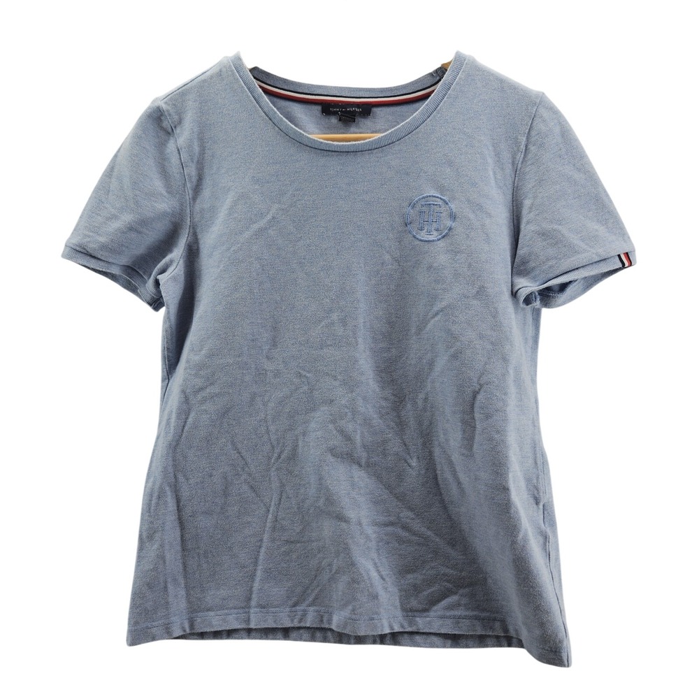 Tommy Hilfiger Women Short Sleeve Cotton Grey-Blue‎ T-shirt Small